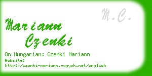 mariann czenki business card